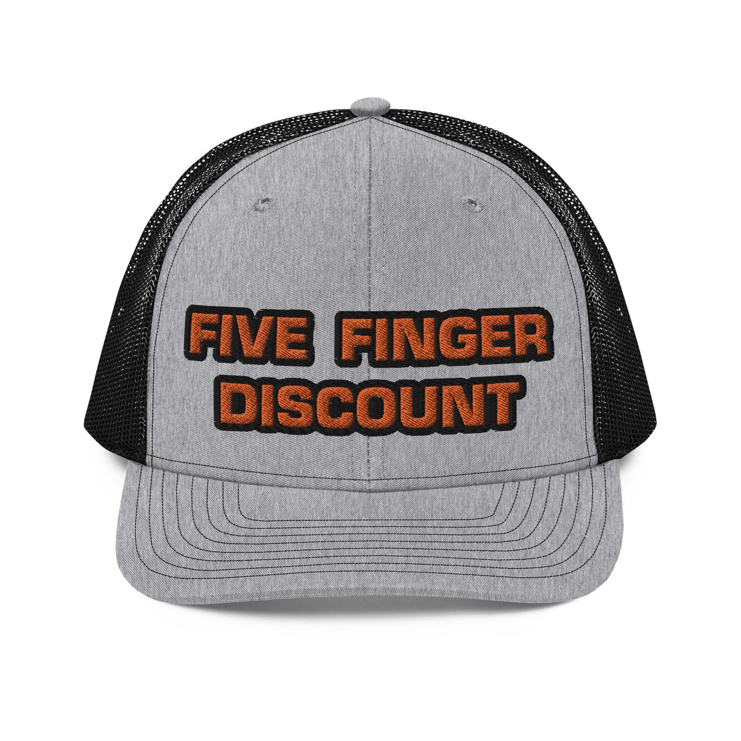 Five Finger Discount Orange & Black Embroidered Trucker Hat