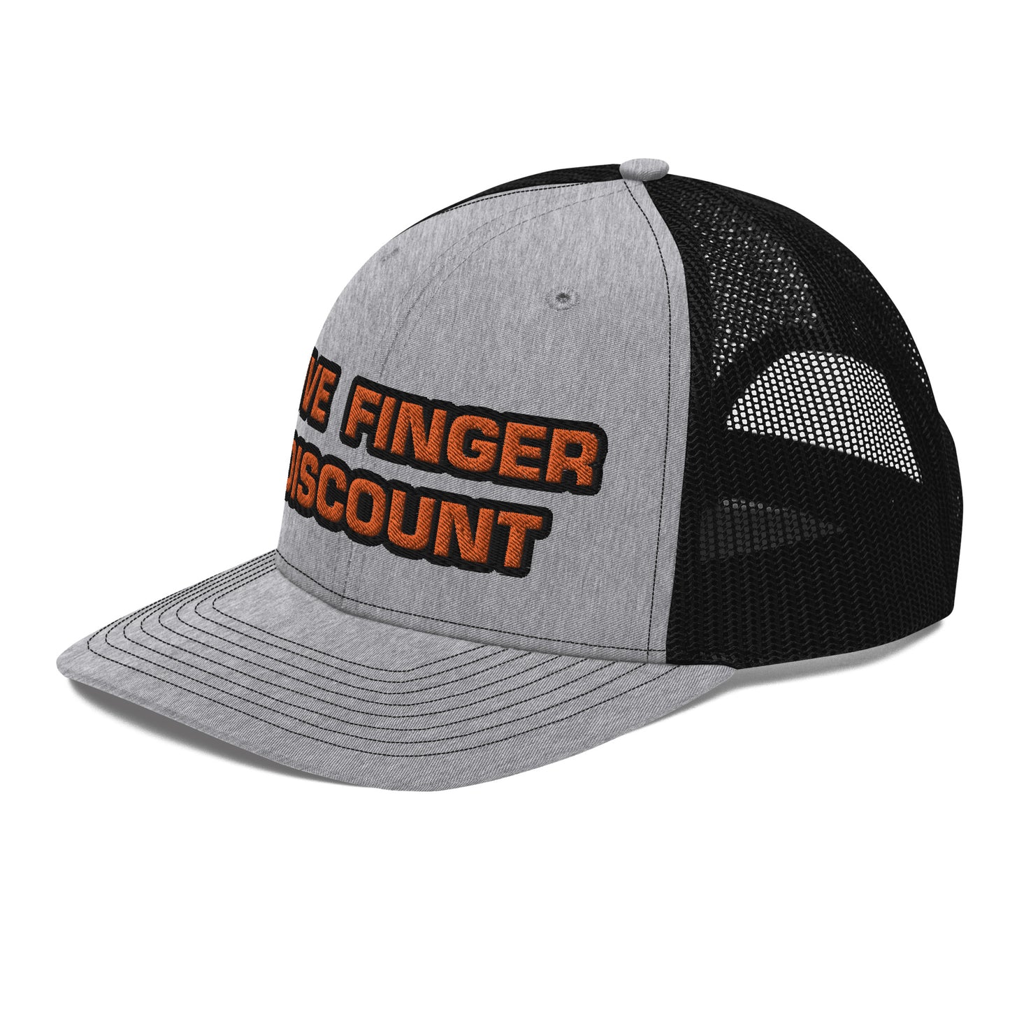 Five Finger Discount Orange & Black Embroidered Trucker Hat