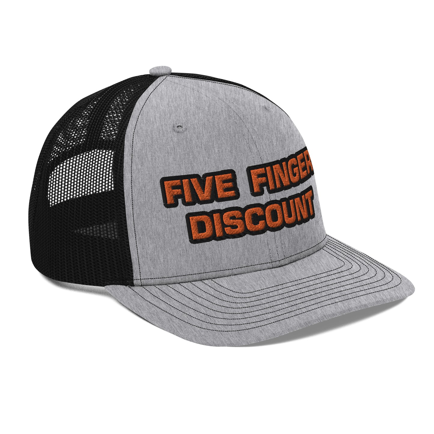 Five Finger Discount Orange & Black Embroidered Trucker Hat