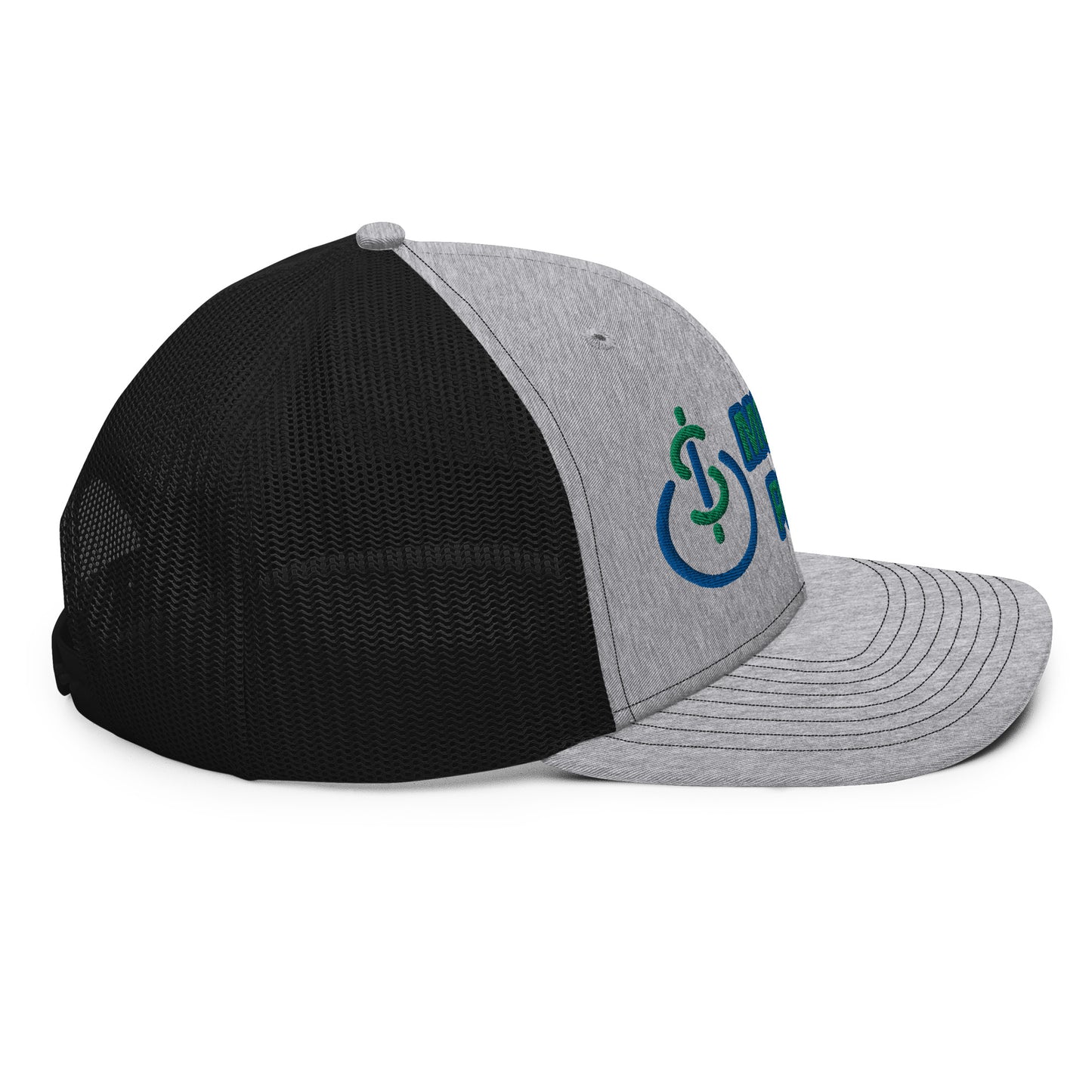 Money & Power Blue & Green Embroidered Trucker Hat