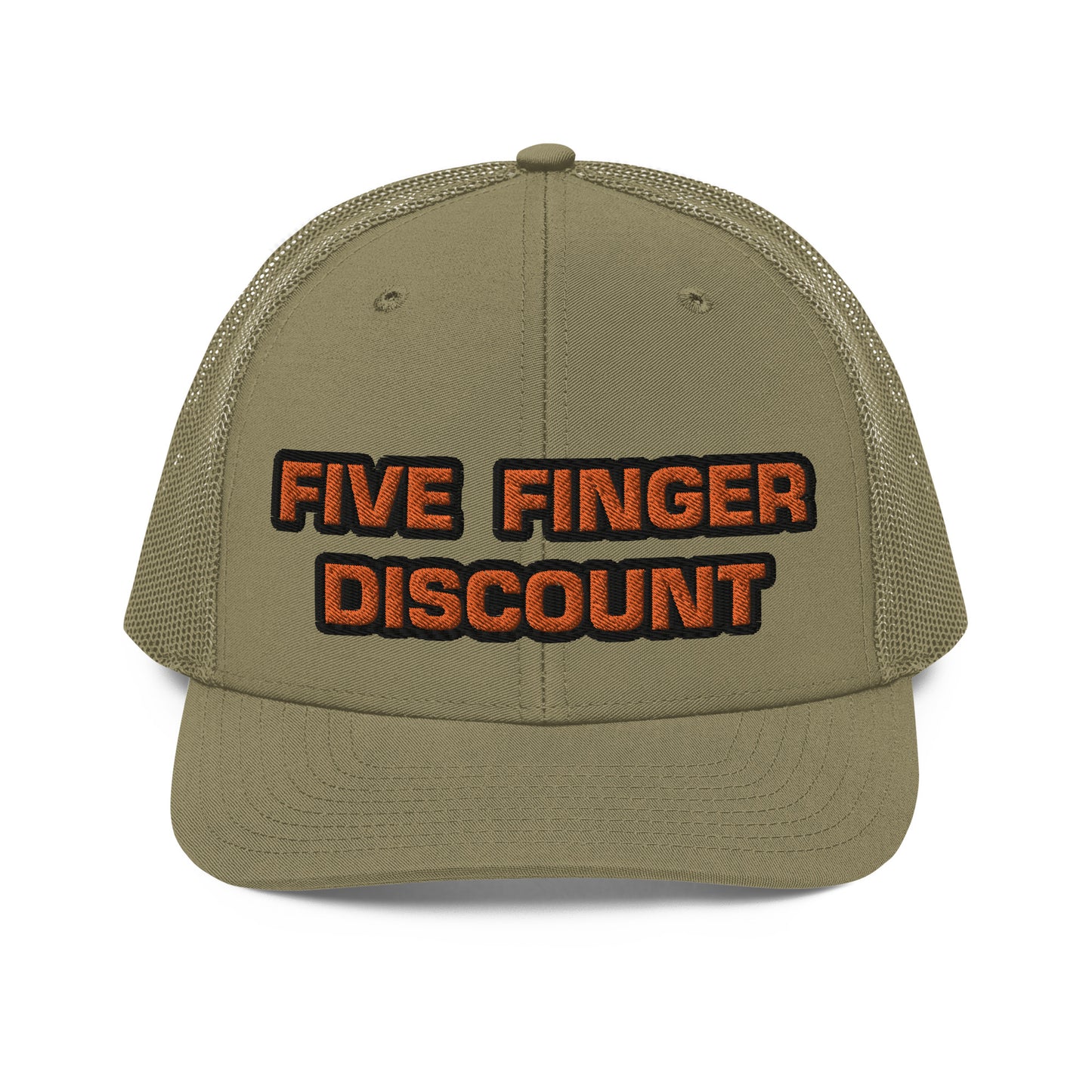 Five Finger Discount Orange & Black Embroidered Trucker Hat