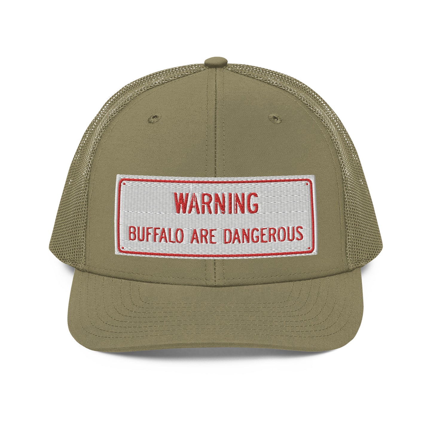 Warning Buffalo Are Dangerous Sign Trucker Hat