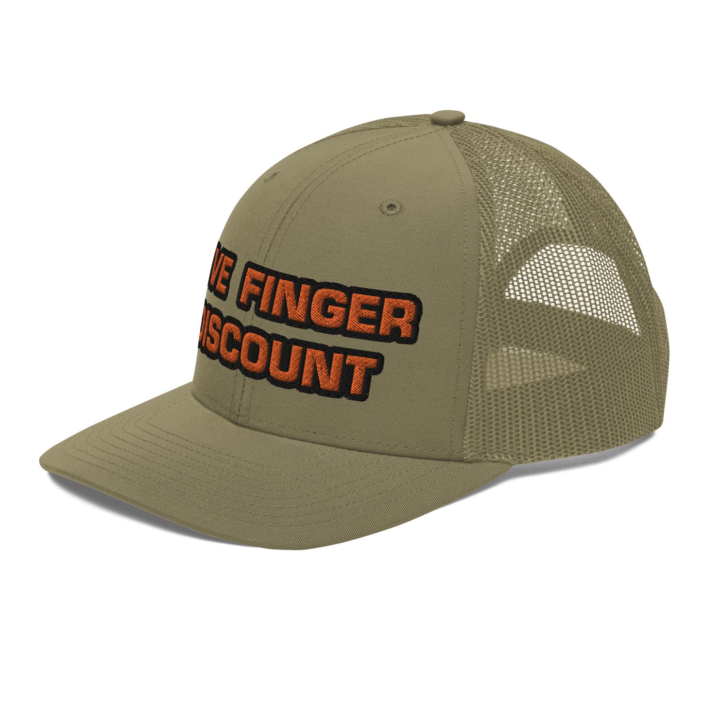 Five Finger Discount Orange & Black Embroidered Trucker Hat