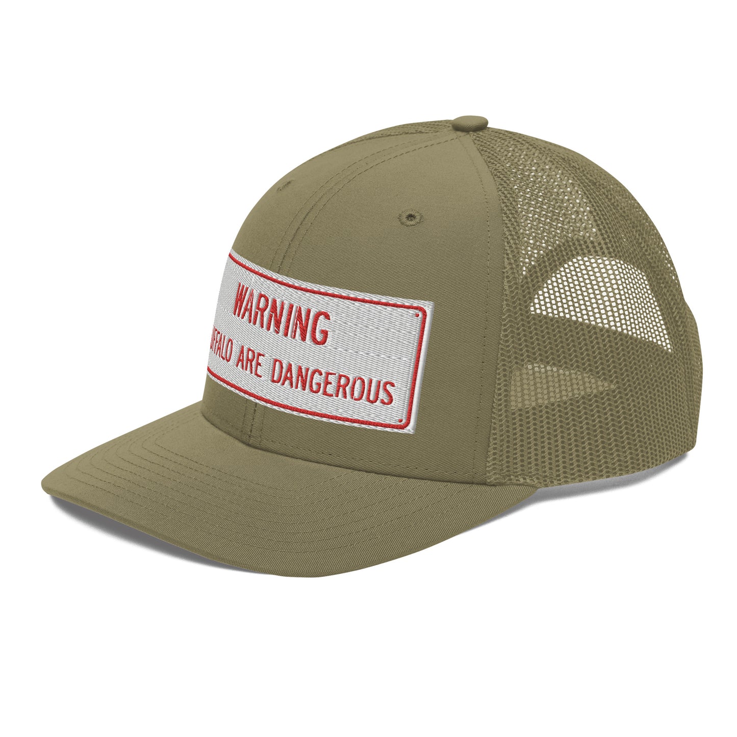 Warning Buffalo Are Dangerous Sign Trucker Hat