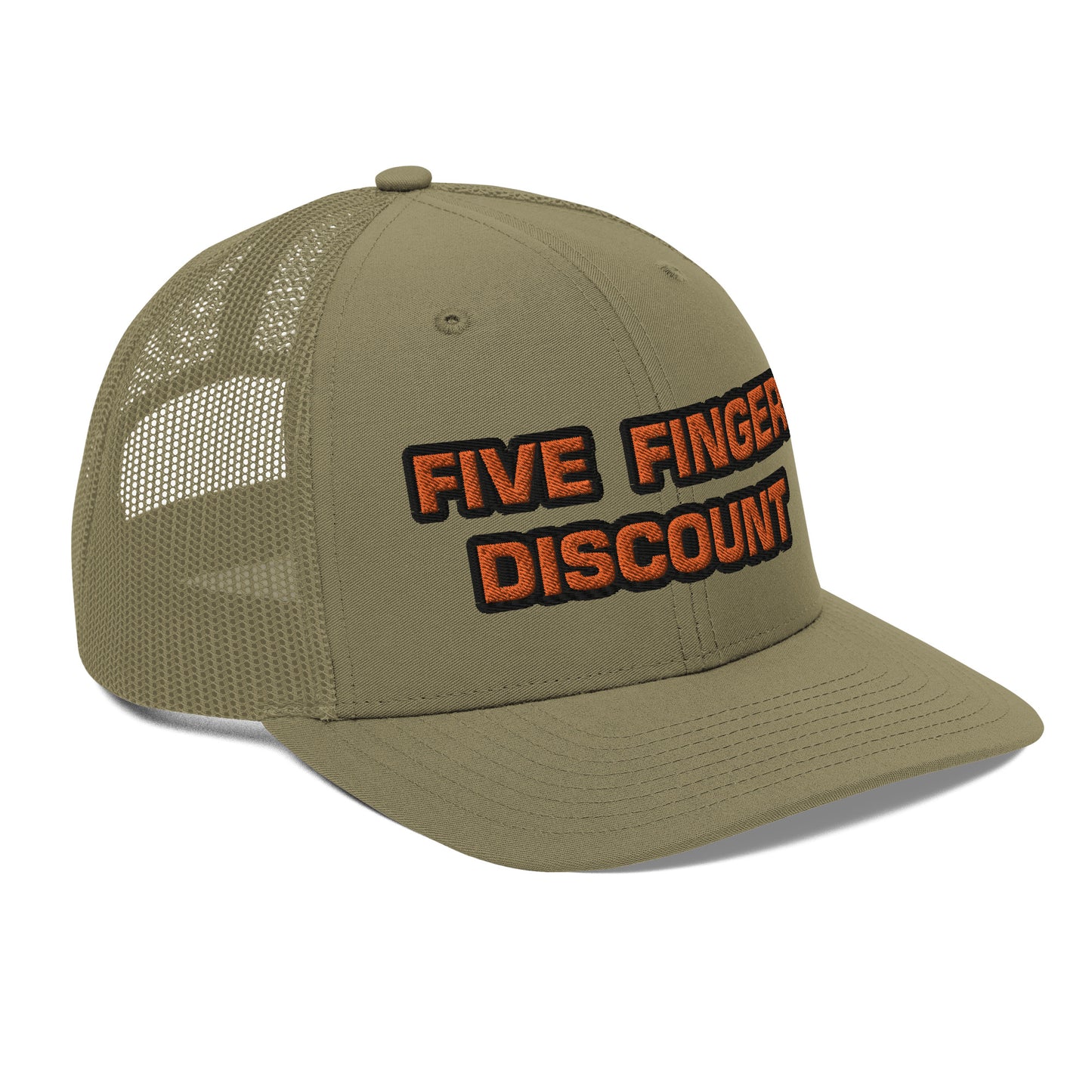 Five Finger Discount Orange & Black Embroidered Trucker Hat