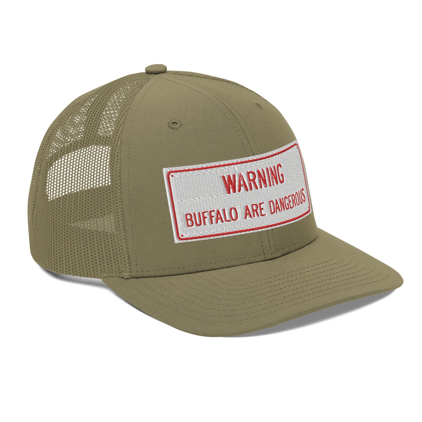 Warning Buffalo Are Dangerous Sign Trucker Hat