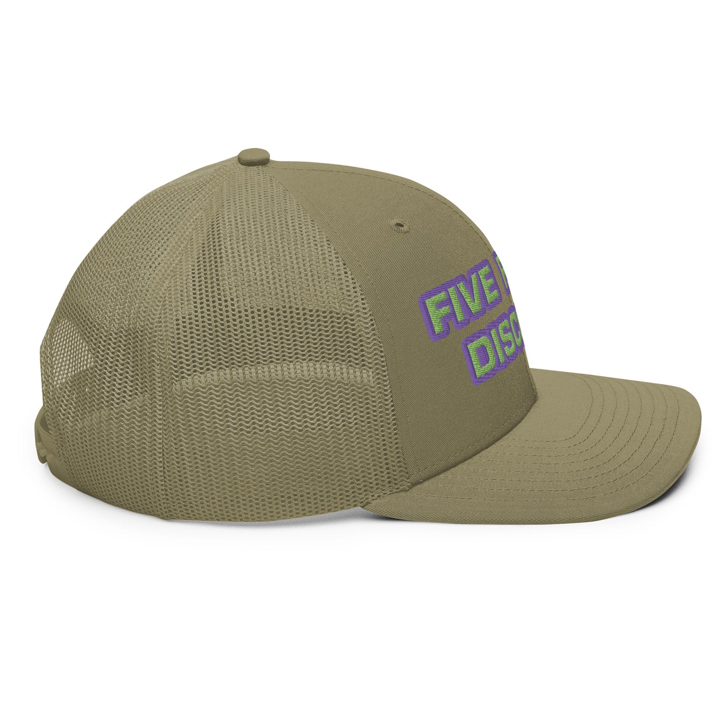 Five Finger Discount Purple & Green Embroidered Trucker Hat