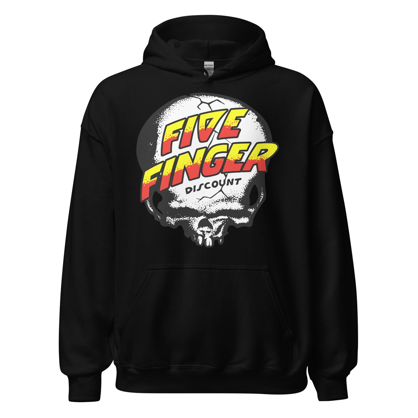 Five Finger Discount Skull Yellow & Red Print Hoodie