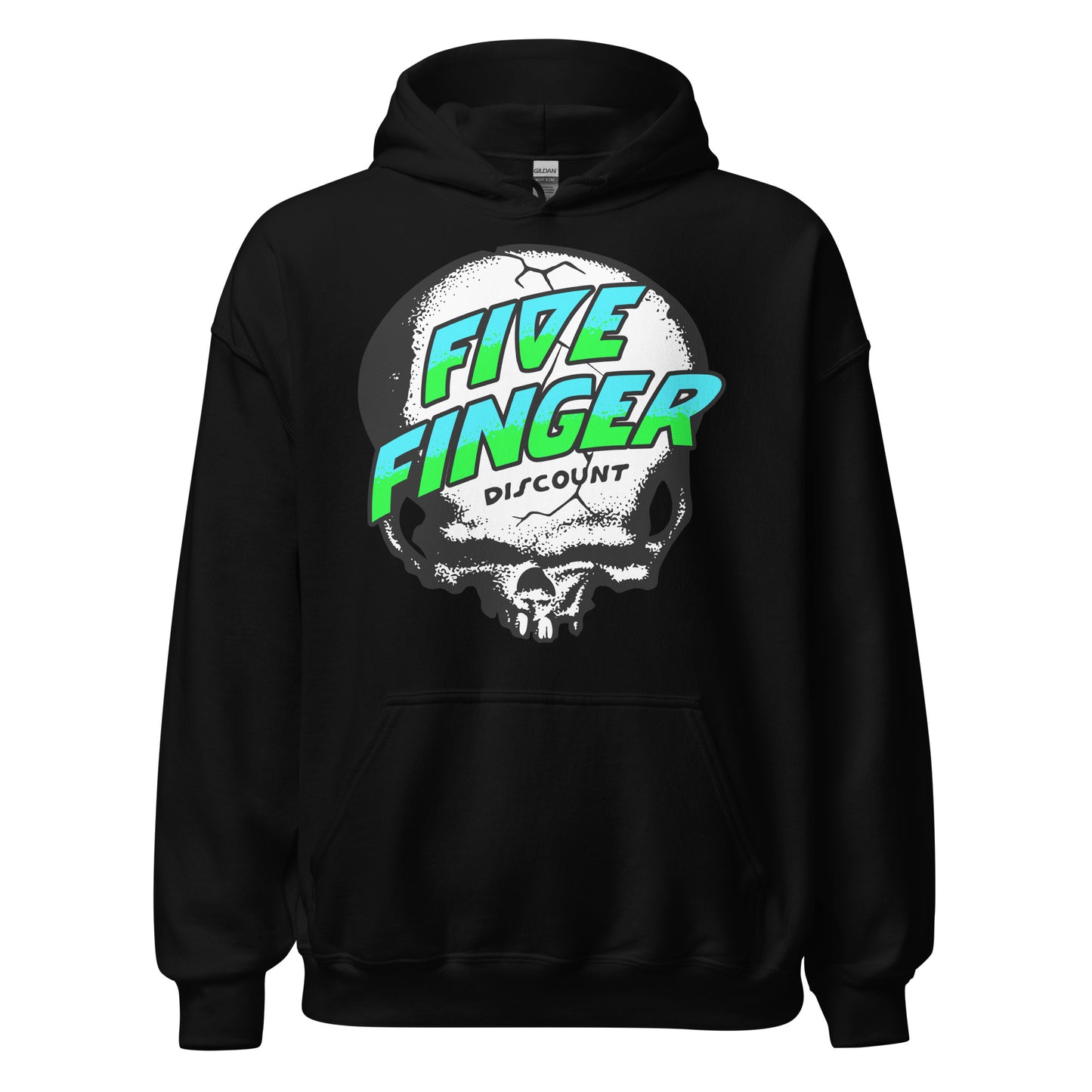 Five Finger Discount Skull Blue & Green Print Hoodie