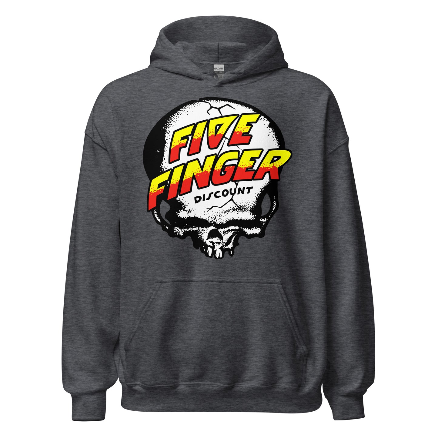 Five Finger Discount Skull Yellow & Red Print Hoodie