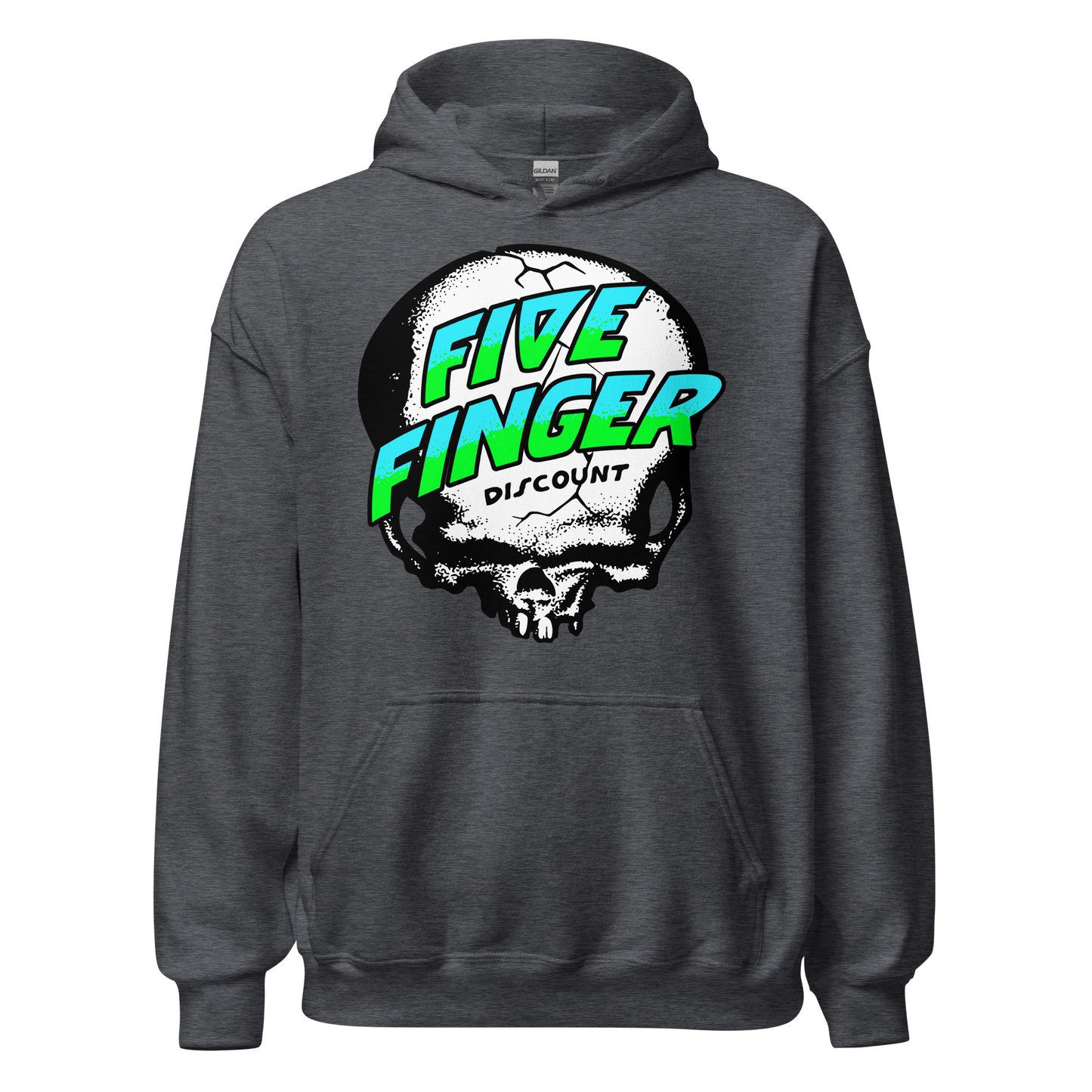 Five Finger Discount Skull Blue & Green Print Hoodie