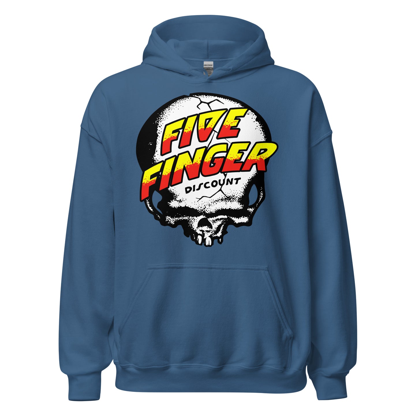 Five Finger Discount Skull Yellow & Red Print Hoodie