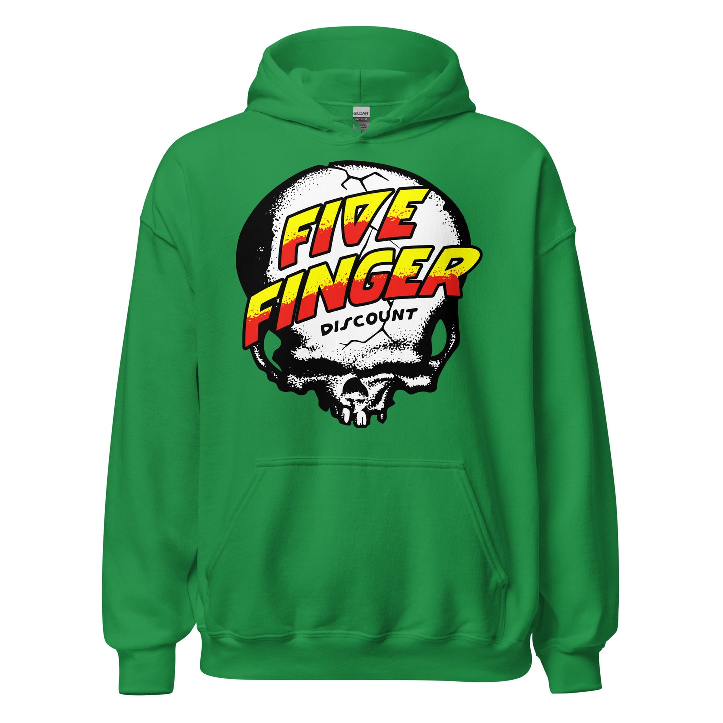 Five Finger Discount Skull Yellow & Red Print Hoodie