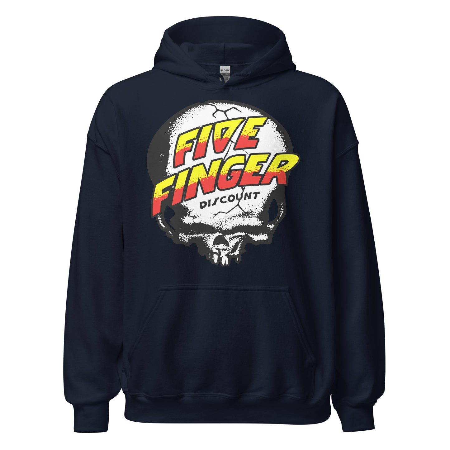 Five Finger Discount Skull Yellow & Red Print Hoodie