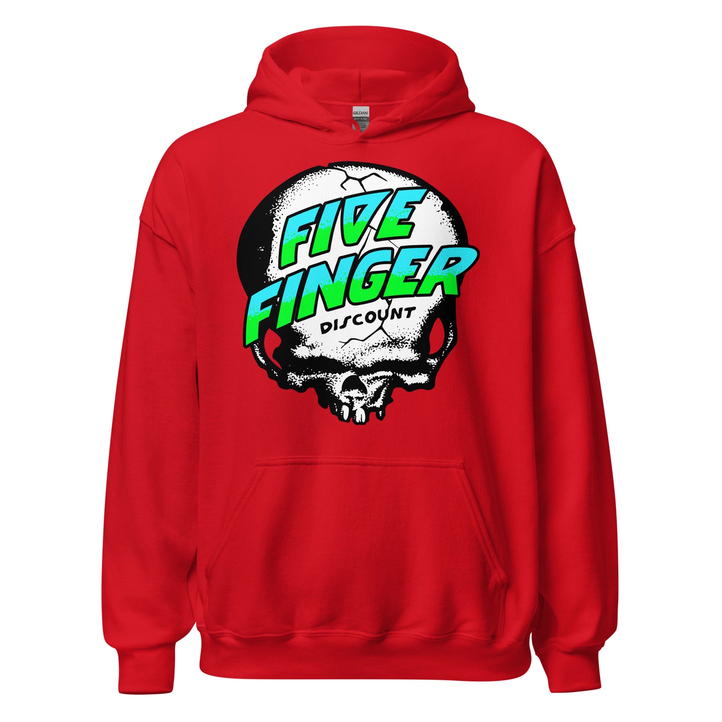 Five Finger Discount Skull Blue & Green Print Hoodie