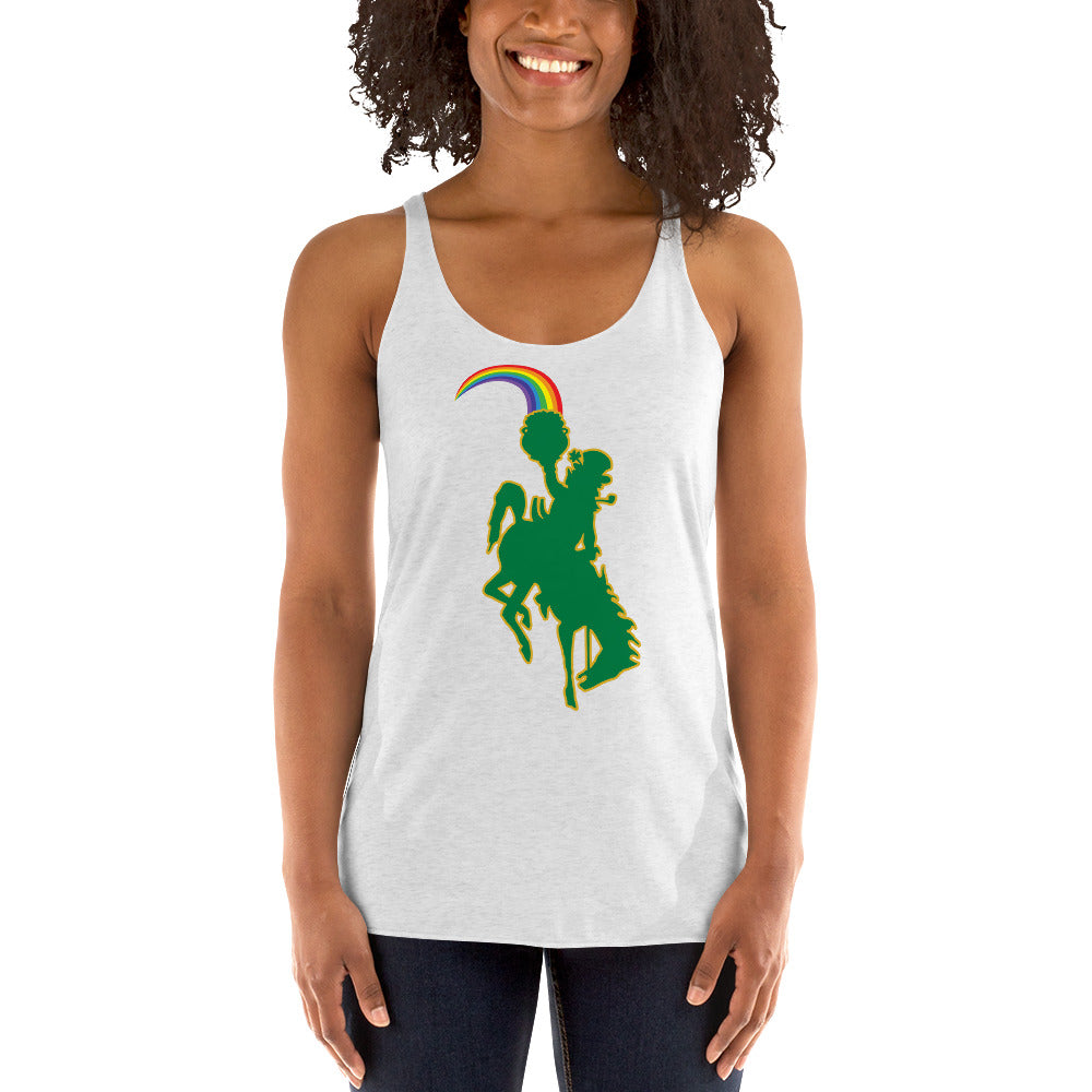 Bucking Horse & Leprechaun Women's Racerback Tank