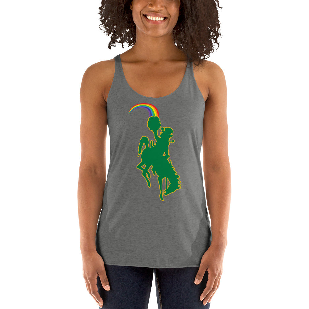 Bucking Horse & Leprechaun Women's Racerback Tank